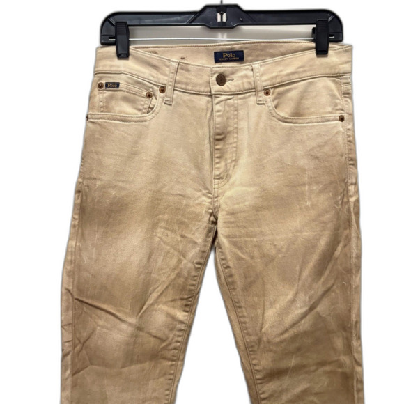 Polo Ralph Lauren the Tompkins Skinny Crop Jeans Tan Tie Dye Bohemian‎ Size 28 - Picture 2 of 7